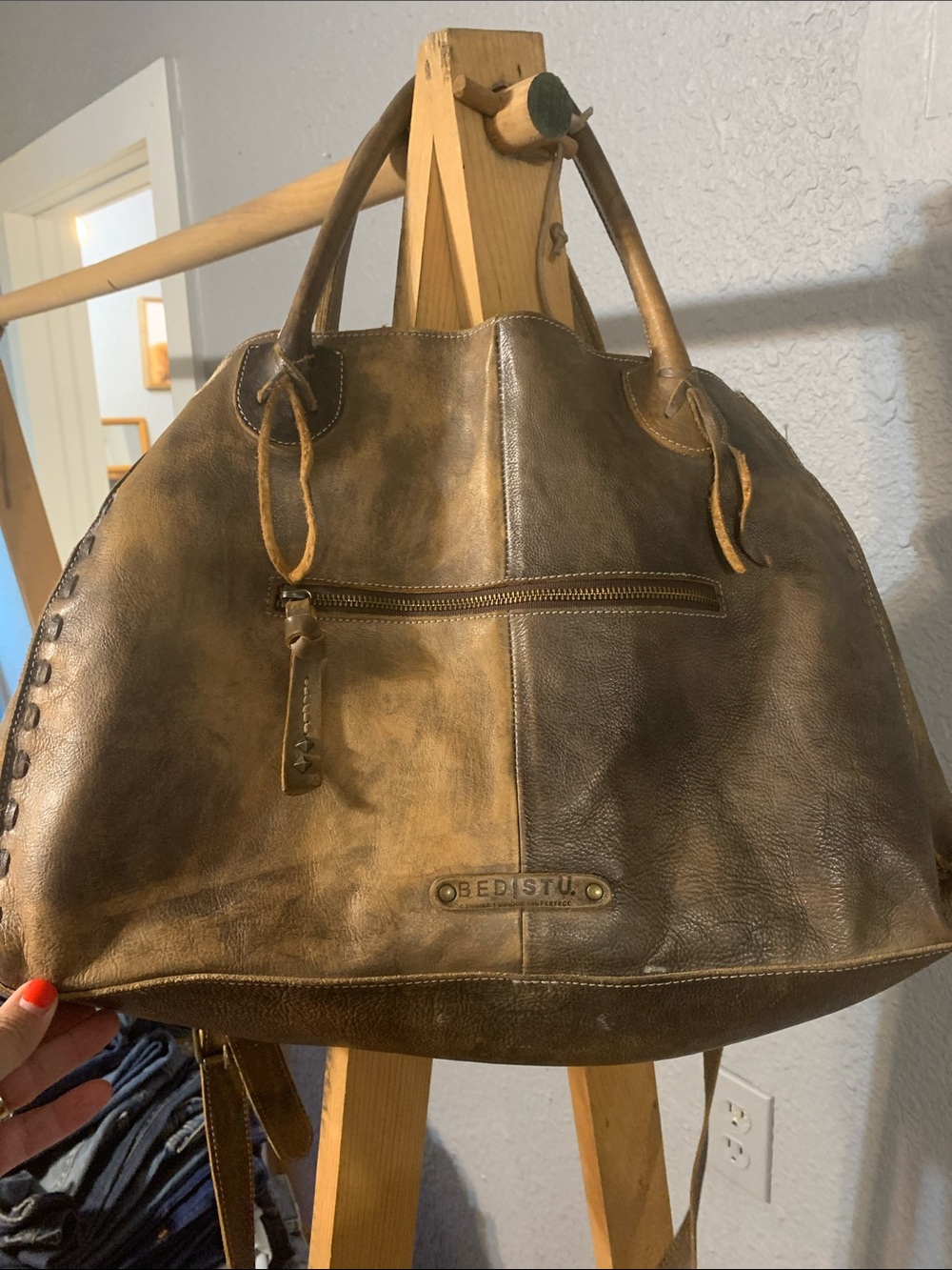 BED|STU Distressed Rockaway Leather handbag purse tote Duffel